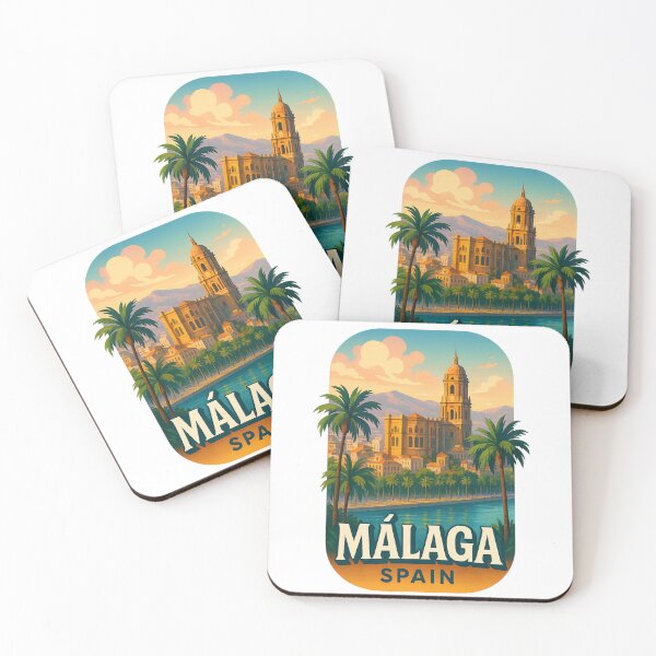 Item preview, Historic Skyline of Málaga Spain at Sunset designed and sold by Aryabek.