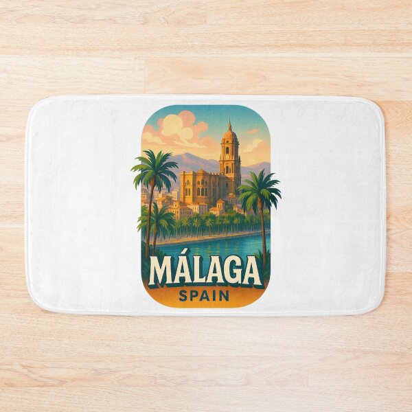 Item preview, Historic Skyline of Málaga Spain at Sunset designed and sold by Aryabek.