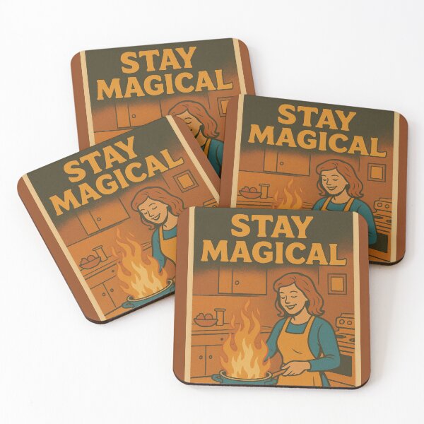 Item preview, Stay Magical – Retro Kitchen Fire Design designed and sold by hiraum.
