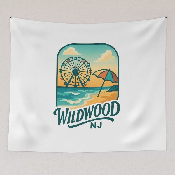 Item preview, Wildwood New Jersey Beachfront and Ferris Wheel designed and sold by Aryabek.