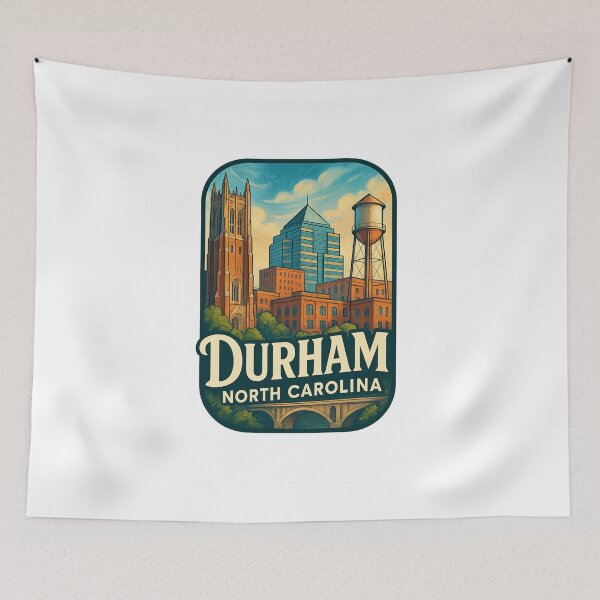 Item preview, Durham Skyline and Historic Water Tower designed and sold by Aryabek.