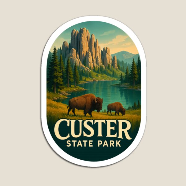 Custer State Park Granite Peaks and Bison Magnet