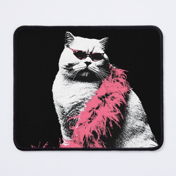 Item preview, Glam Diva Cat in Pink Boa - Sassy Kitty Chic designed and sold by trajeado14.
