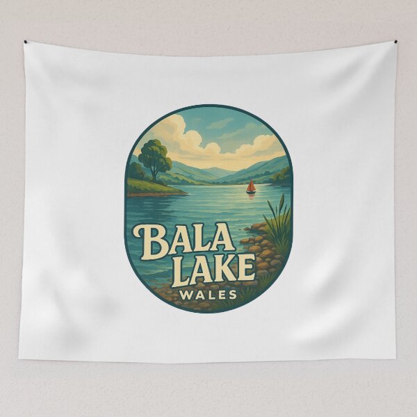 Item preview, Bala Lake with Sailboat in Gwynedd Wales designed and sold by Aryabek.