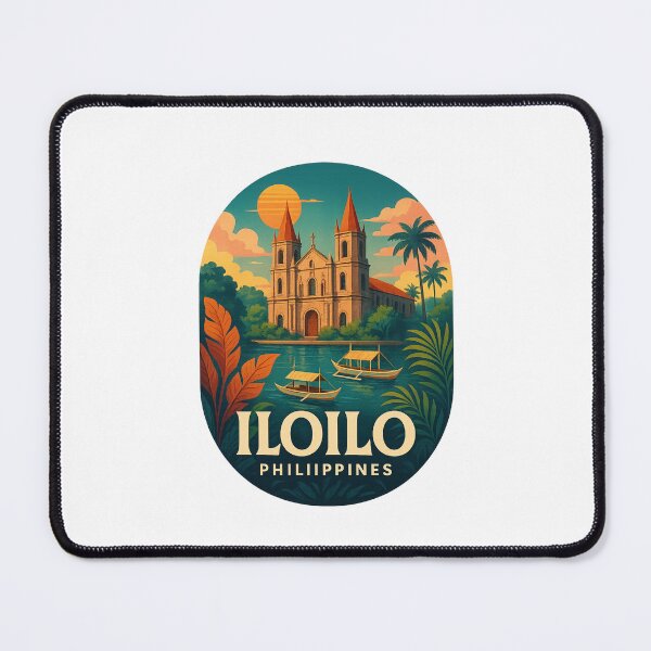 Item preview, Iloilo Colonial Church and River Scene Philippines designed and sold by Places On Earth.