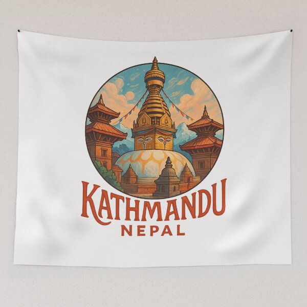 Item preview, Swayambhunath Stupa and Pagodas Kathmandu Nepal designed and sold by Places On Earth.
