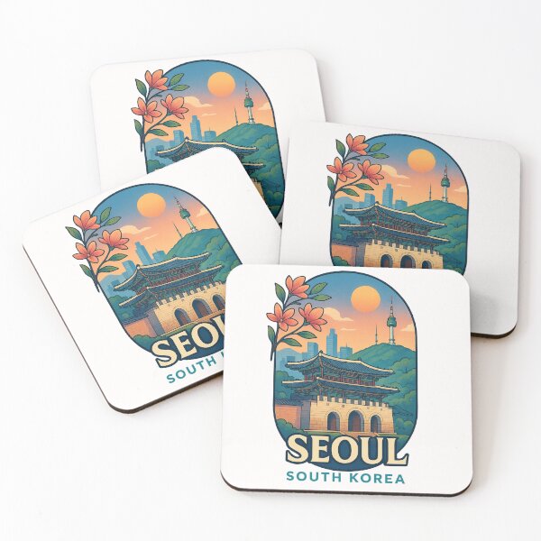 Item preview, Gwanghwamun Gate and Namsan Tower Seoul South Korea designed and sold by Places On Earth.