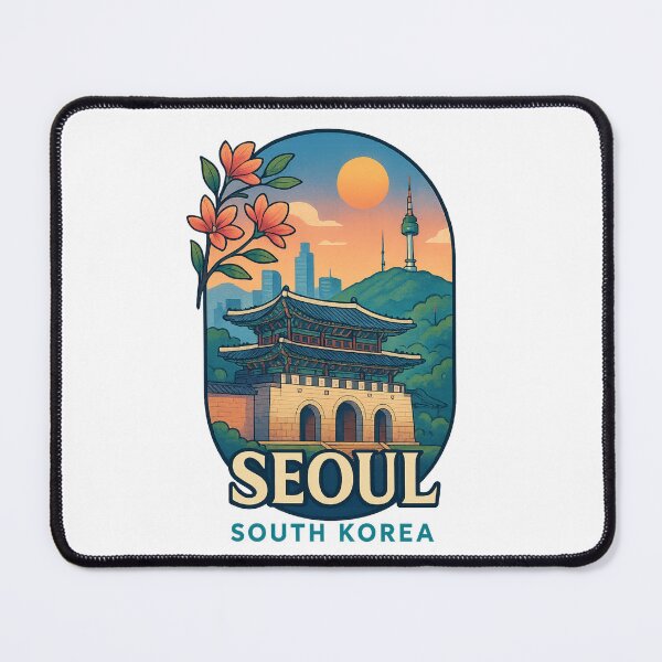 Item preview, Gwanghwamun Gate and Namsan Tower Seoul South Korea designed and sold by Places On Earth.