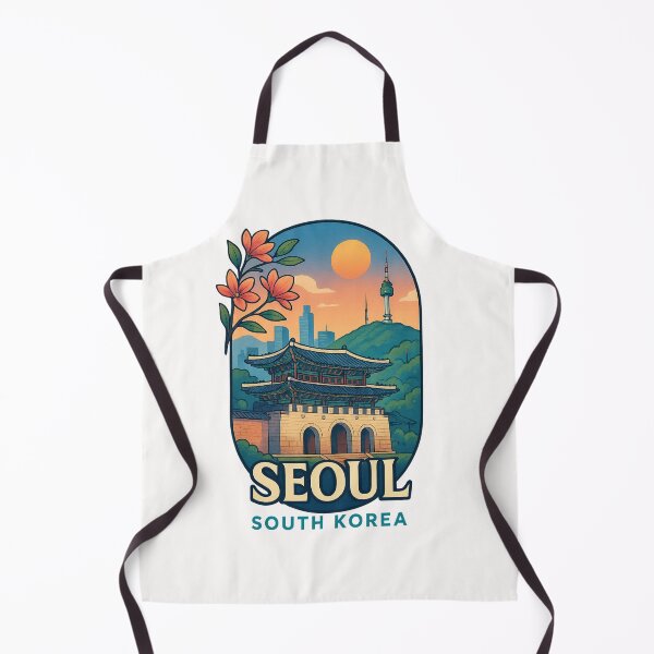 Item preview, Gwanghwamun Gate and Namsan Tower Seoul South Korea designed and sold by Places On Earth.