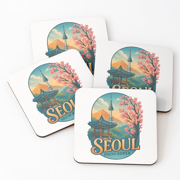 Item preview, Cherry Blossoms and Mountains in Seoul South Korea designed and sold by Places On Earth.