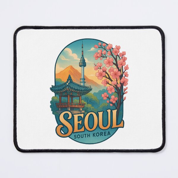 Item preview, Cherry Blossoms and Mountains in Seoul South Korea designed and sold by Places On Earth.