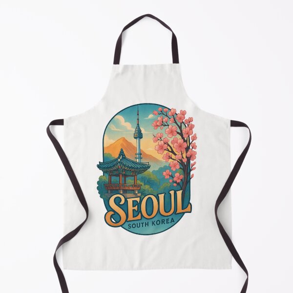 Item preview, Cherry Blossoms and Mountains in Seoul South Korea designed and sold by Places On Earth.