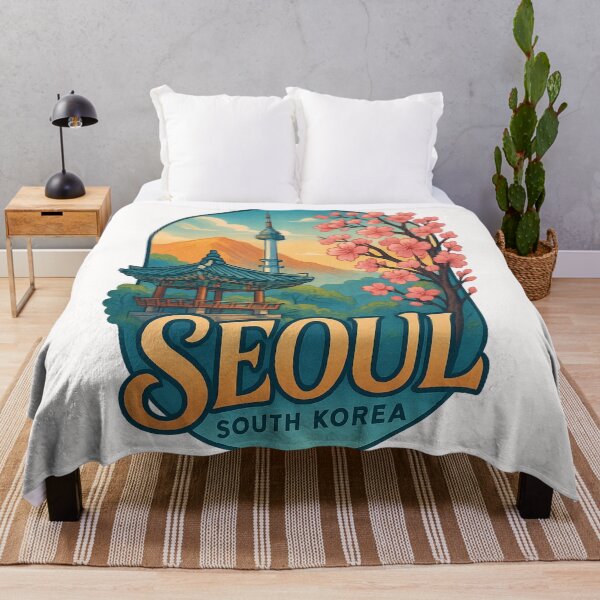 Item preview, Cherry Blossoms and Mountains in Seoul South Korea designed and sold by Places On Earth.