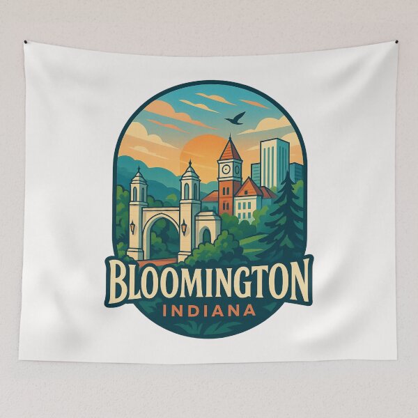 Item preview, Bloomington Indiana Campus and Skyline designed and sold by Places On Earth.