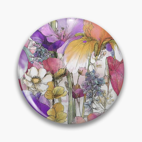 Item preview,  Tulip Iris Line Drawing Watercolor designed and sold by Tina Veenstra.