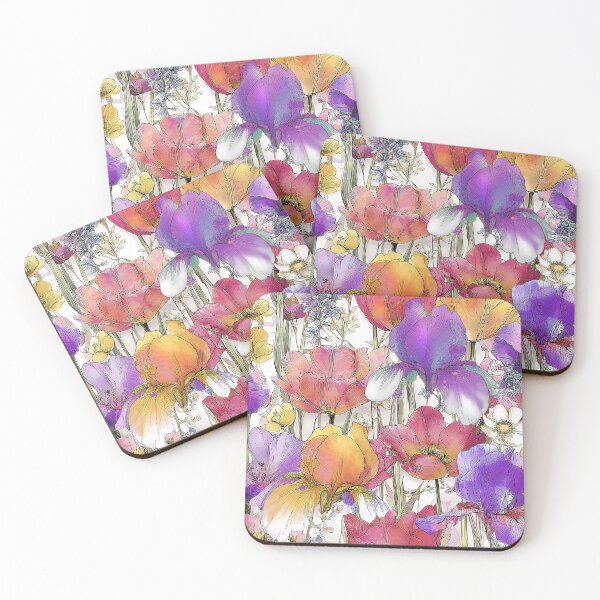 Item preview,  Tulip Iris Line Drawing Watercolor designed and sold by Tina Veenstra.