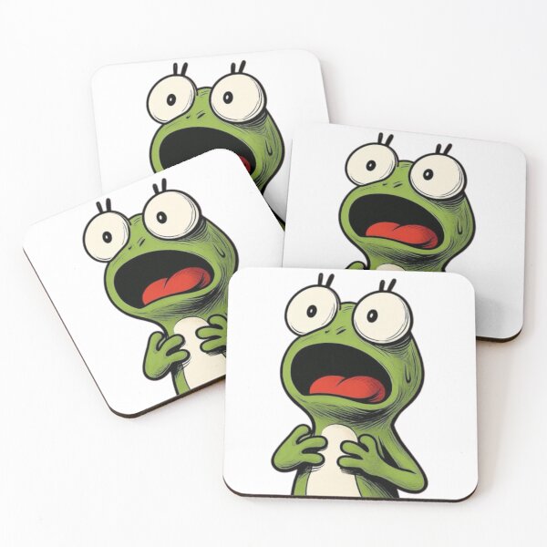 Item preview, A green frog looks scared designed and sold by kyokyyosei.