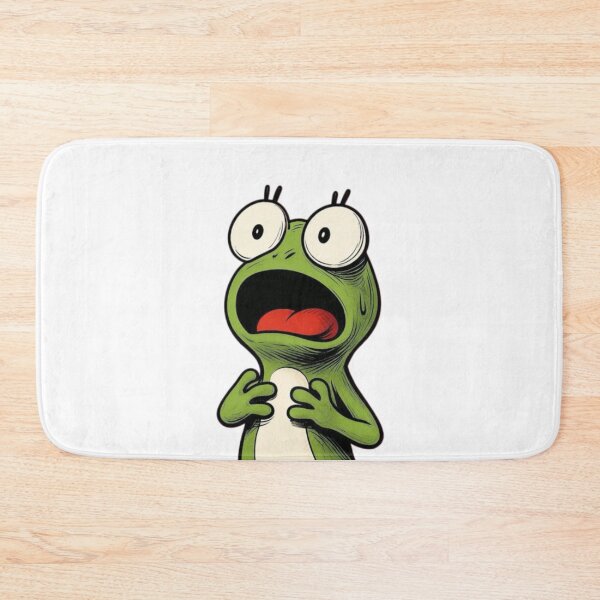 Item preview, A green frog looks scared designed and sold by kyokyyosei.