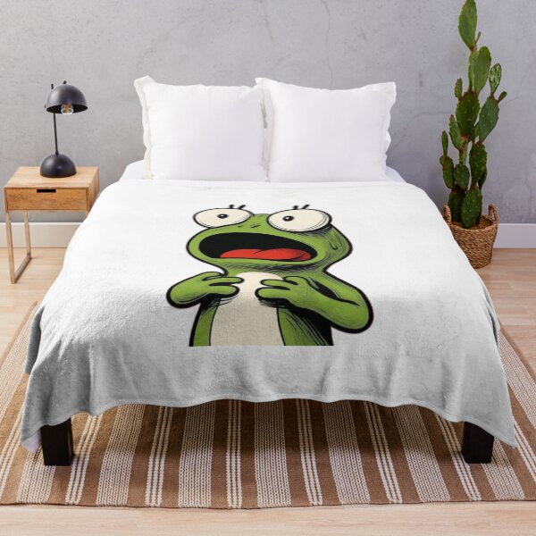 Item preview, A green frog looks scared designed and sold by kyokyyosei.