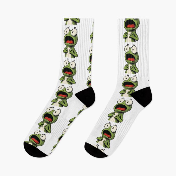 Item preview, A green frog looks scared designed and sold by kyokyyosei.