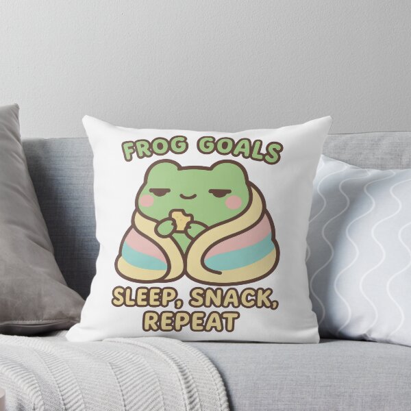 Item preview, Cute Cartoon Frog Wrapped in Blanket Eating Snacks designed and sold by PixeloraStudio.