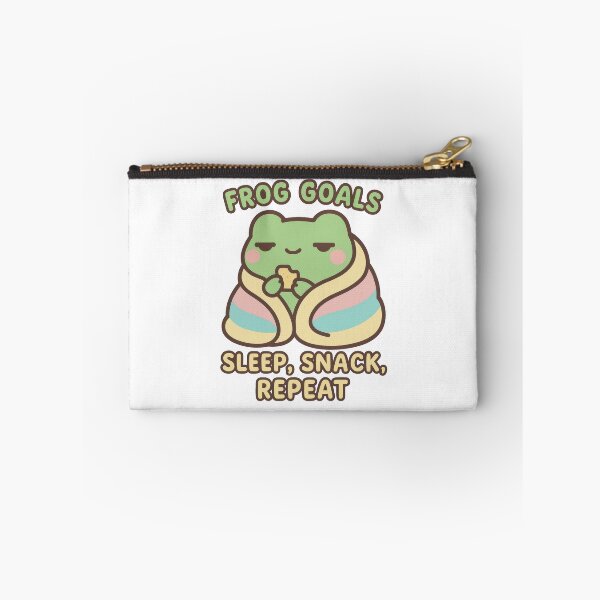 Item preview, Linda rana de dibujos animados envuelta en una manta comiendo bocadillos designed and sold by PixeloraStudio.