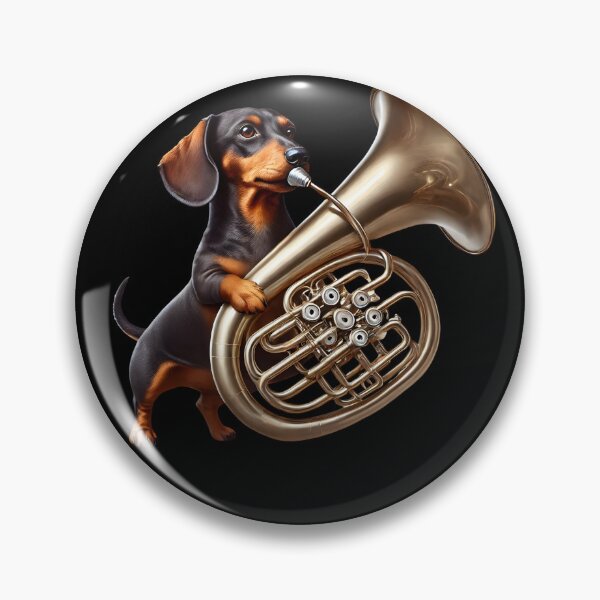 Artikelvorschau, Dackel spielt Tuba-Spieler Hundeliebhaber entworfen und verkauft von Kimberley King Art  King Art.
