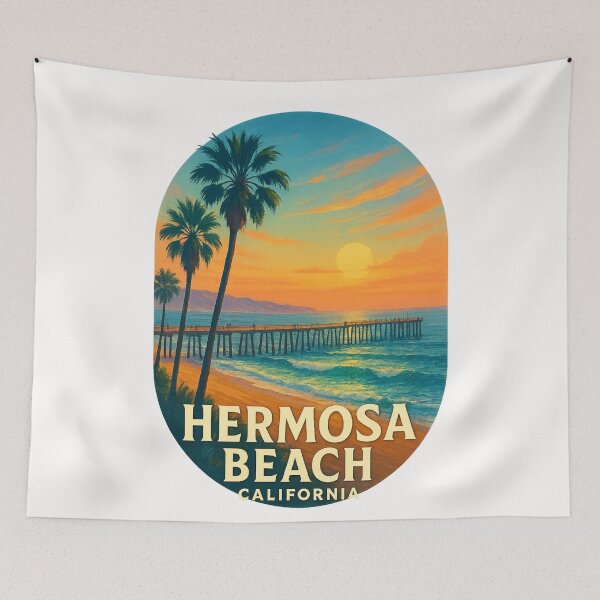 Item preview, Hermosa Beach Pier Sunset Los Angeles California designed and sold by Places On Earth.