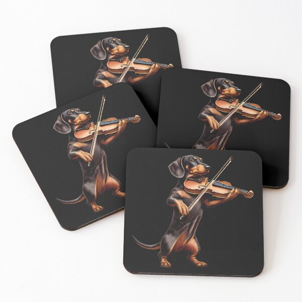 Item preview, Dachshund Playing Violin Player Dog Lover designed and sold by Kimberley King Art  King Art.