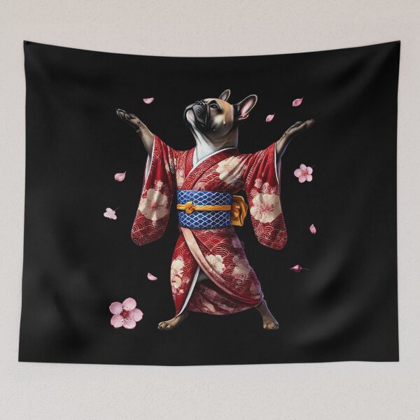 Item preview, French Bulldog Japanese Art Kimono Harajuku Dog Lover designed and sold by Kimberley King Art  King Art.