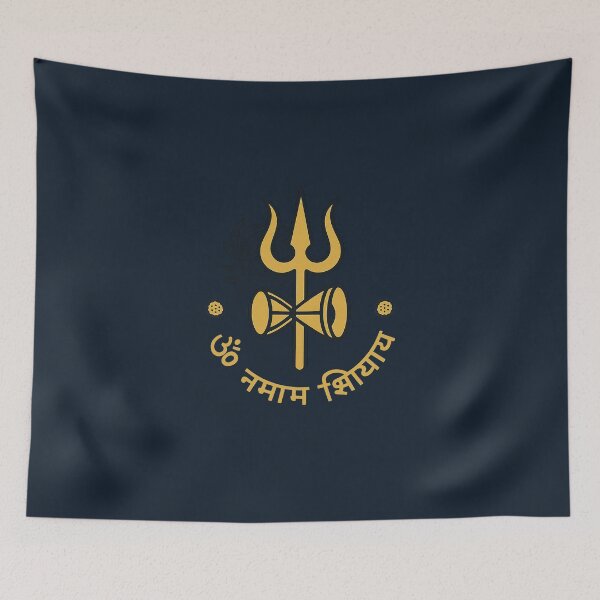 Item preview, Om Namah Shivaya — Mahadev Trishul & Damaru Sigil (Onyx/Indigo/Gold) designed and sold by Bratak.