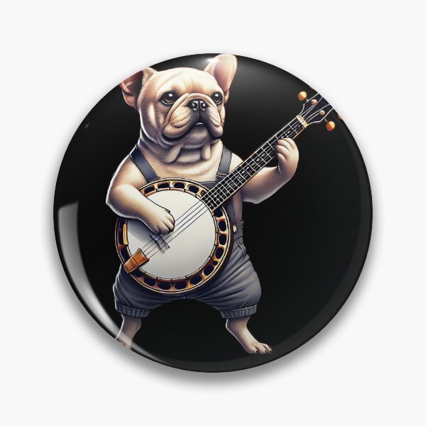 Item preview, French Bulldog Playing Banjo Player Dog Lover designed and sold by Kimberley King Art  King Art.