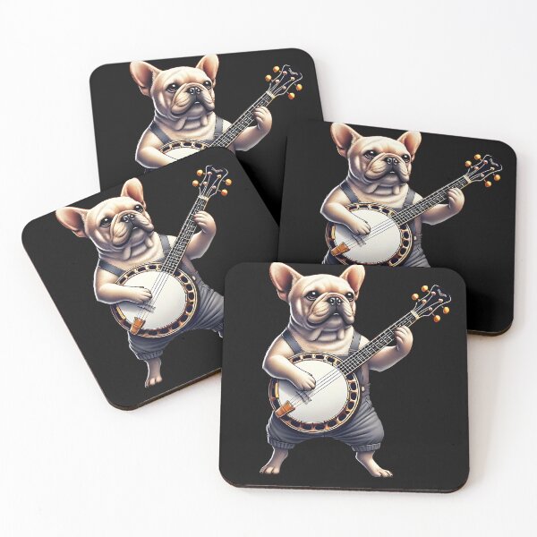 Item preview, French Bulldog Playing Banjo Player Dog Lover designed and sold by Kimberley King Art  King Art.