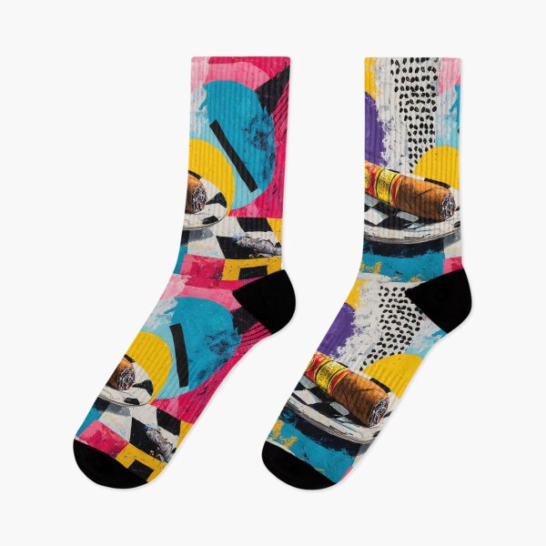Item preview, Elevate Smoke and Style - A Vibrant Surreal Celebration of Cigar, Color and Geometric Energy designed and sold by OlfactoART Studio.