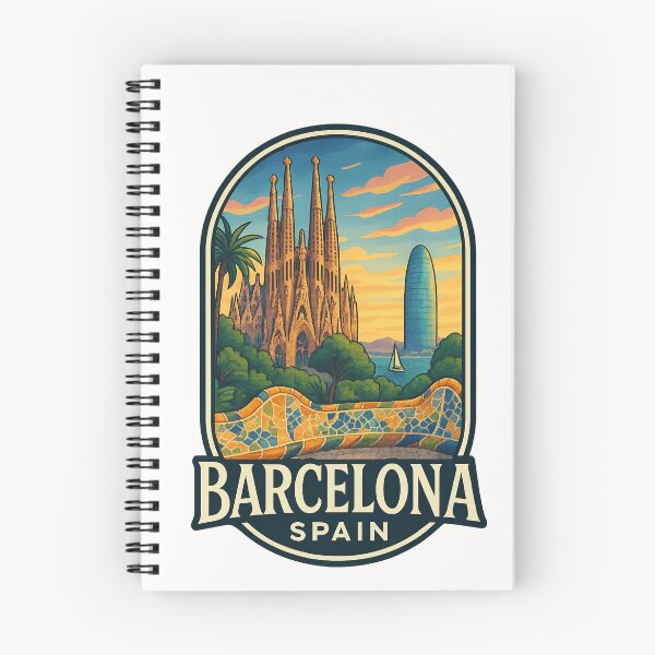 Item preview, Sagrada Familia and Park Güell Skyline Barcelona Spain designed and sold by Places On Earth.