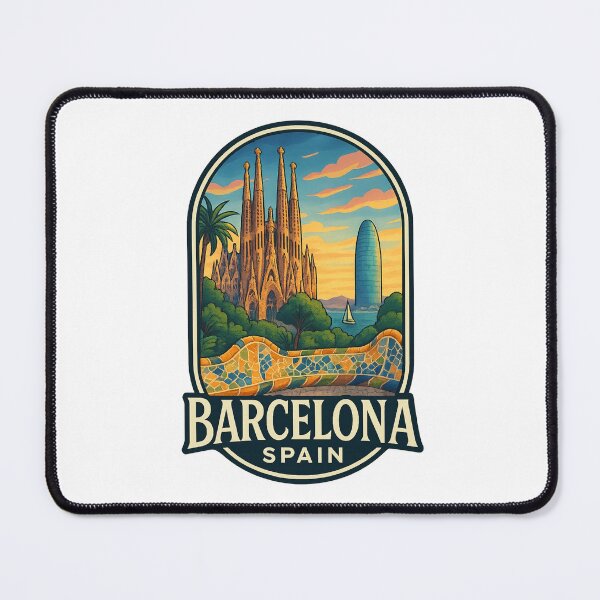 Item preview, Sagrada Familia and Park Güell Skyline Barcelona Spain designed and sold by Places On Earth.