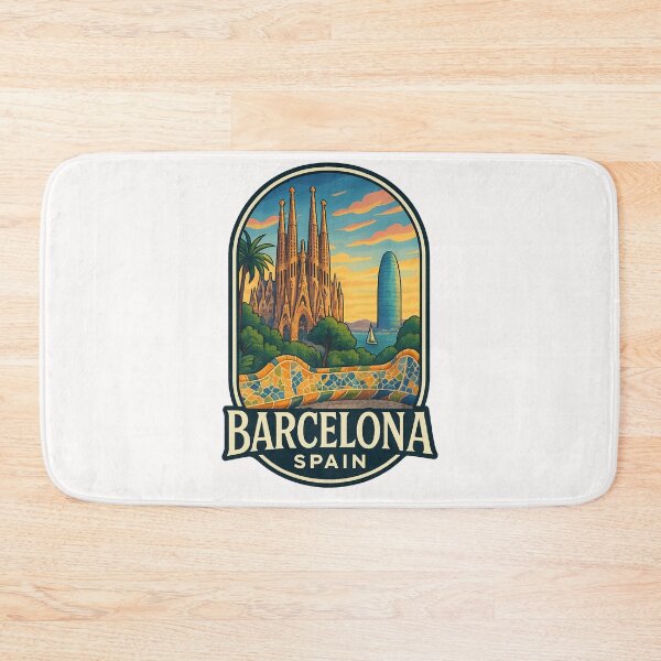Item preview, Sagrada Familia and Park Güell Skyline Barcelona Spain designed and sold by Places On Earth.
