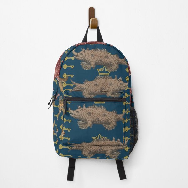 Item preview, Fantastic Beastiary Medieval Print Navy designed and sold by domradart.