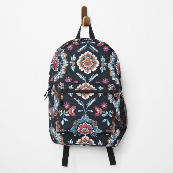Item preview, Boho Floral Damask Medallion Seamless Pattern on Navy Background designed and sold by Art & Heart.