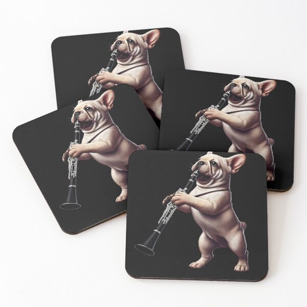 Item preview, French Bulldog Playing Clarinet Player Dog Lover designed and sold by Kimberley King Art  King Art.