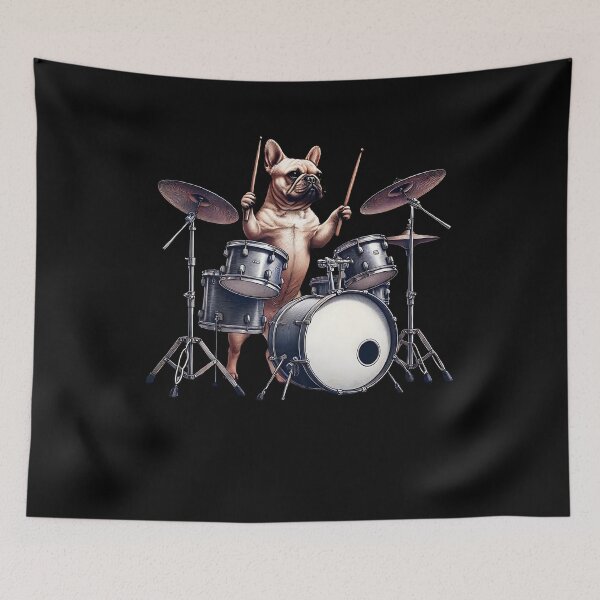 Item preview, French Bulldog Playing Drum Player Dog Lover designed and sold by Kimberley King Art  King Art.
