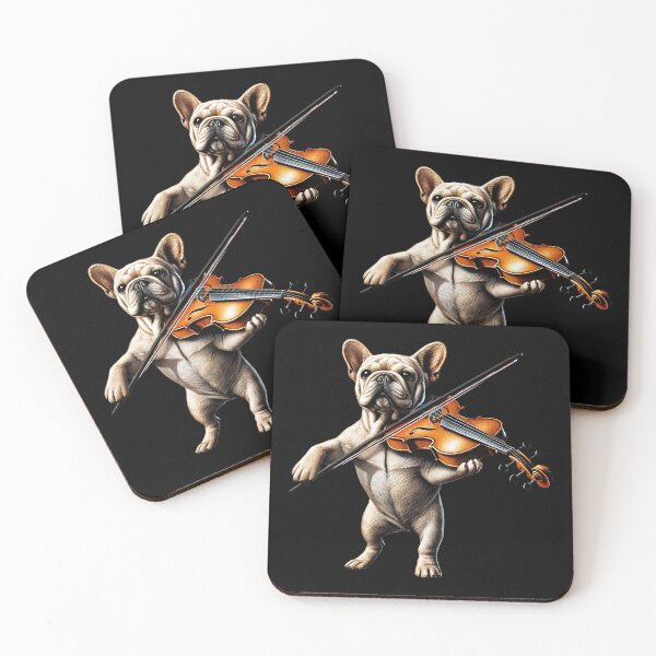 Item preview, French Bulldog Playing Fiddle Player Dog Lover designed and sold by Kimberley King Art  King Art.