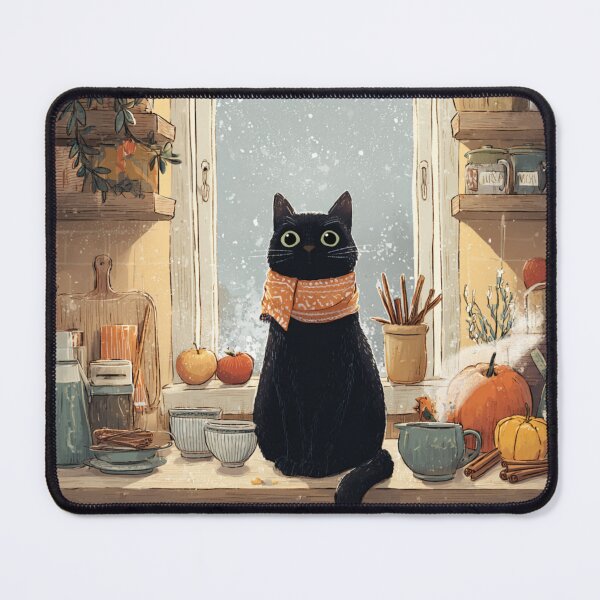 Item preview, Black Cat sitting in a kitchen designed and sold by Karma-Koutur.