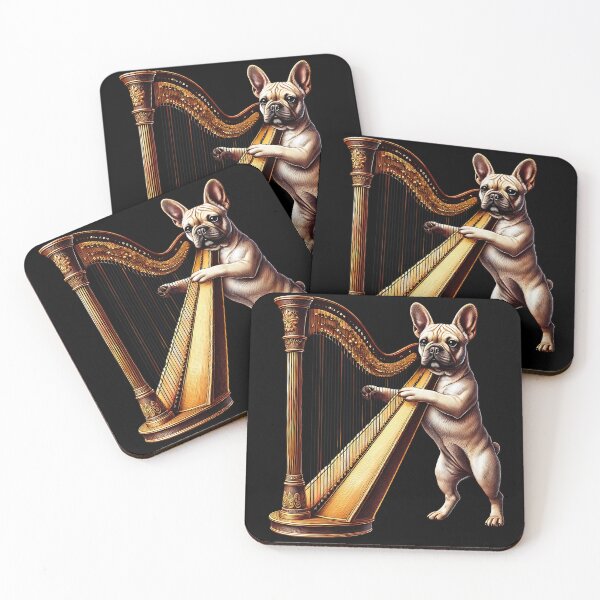 Item preview, French Bulldog Playing Harp Player Dog Lover designed and sold by Kimberley King Art  King Art.