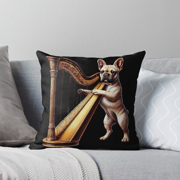 Item preview, French Bulldog Playing Harp Player Dog Lover designed and sold by Kimberley King Art  King Art.