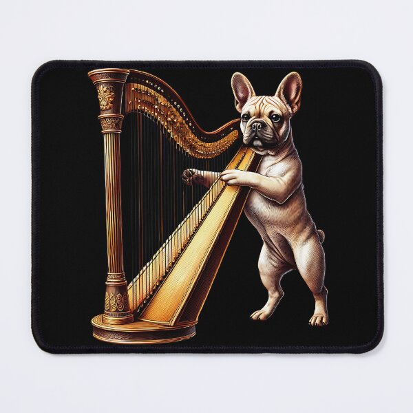 Item preview, French Bulldog Playing Harp Player Dog Lover designed and sold by Kimberley King Art King Art.