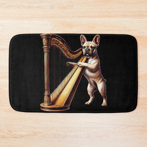 Item preview, French Bulldog Playing Harp Player Dog Lover designed and sold by Kimberley King Art  King Art.