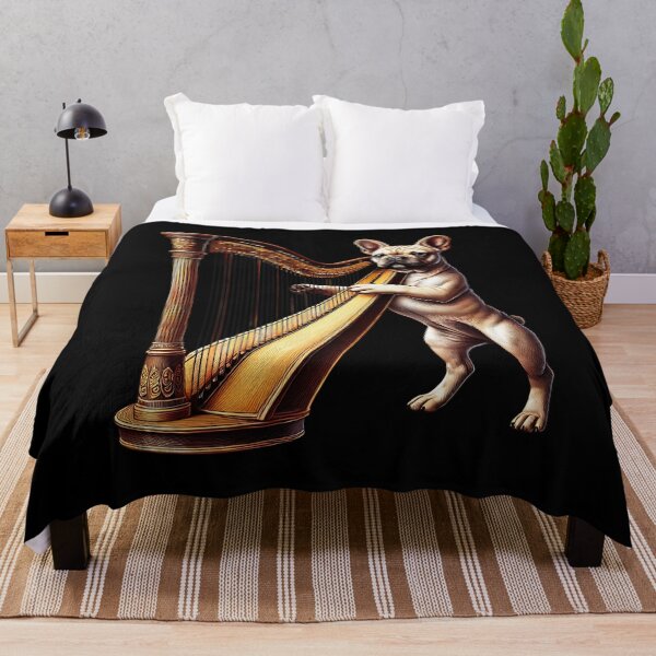 Item preview, French Bulldog Playing Harp Player Dog Lover designed and sold by Kimberley King Art  King Art.