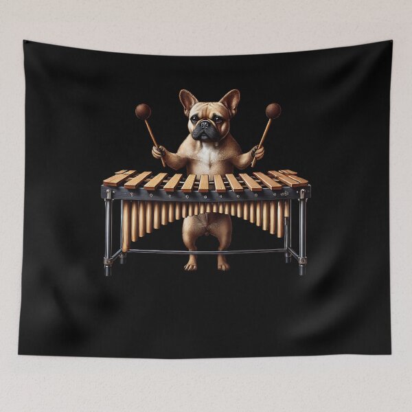 Item preview, French Bulldog Playing Marimba Player Dog Lover designed and sold by Kimberley King Art  King Art.