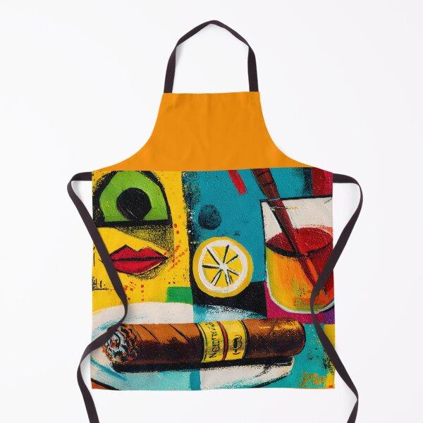 Item preview, Savor Smoke and Zest - A Vibrant Surreal Celebration of Cocktail, Cigar, Red Lips and Dynamic Color designed and sold by OlfactoART Studio.